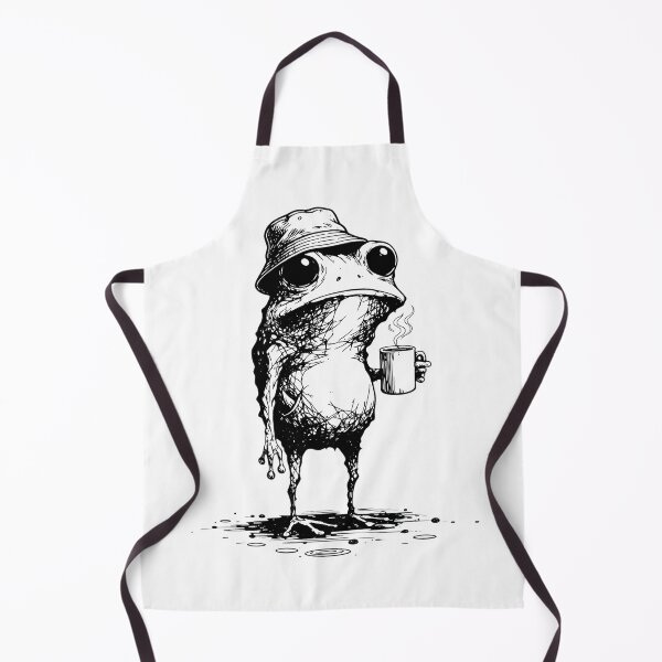 Item preview, Funny Grumpy Frog Drinking Coffee Toad designed and sold by hugoinkcoast.