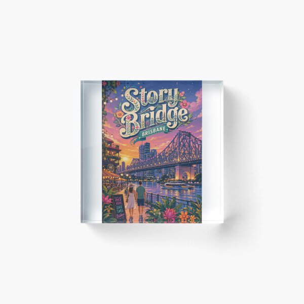 Item preview, Story Bridge Brisbane River and Kangaroo Point Twilight designed and sold by Aryabek.