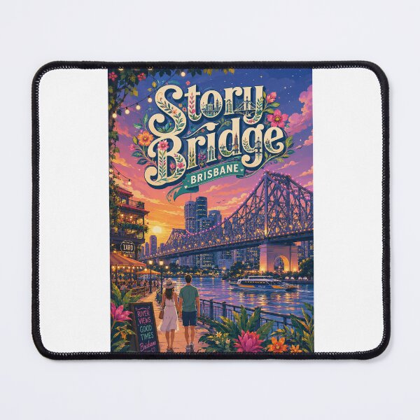 Item preview, Story Bridge Brisbane River and Kangaroo Point Twilight designed and sold by Aryabek.