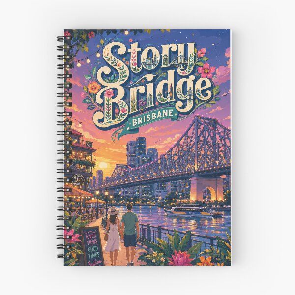 Item preview, Story Bridge Brisbane River and Kangaroo Point Twilight designed and sold by Aryabek.