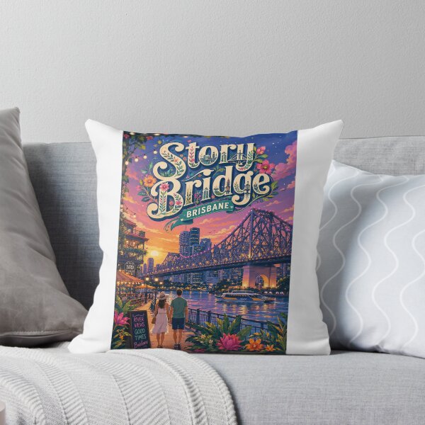 Item preview, Story Bridge Brisbane River and Kangaroo Point Twilight designed and sold by Aryabek.
