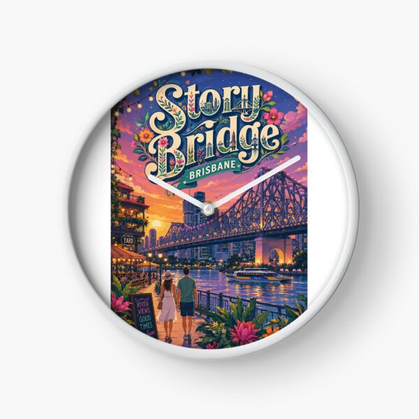 Item preview, Story Bridge Brisbane River and Kangaroo Point Twilight designed and sold by Aryabek.
