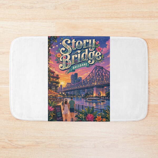 Item preview, Story Bridge Brisbane River and Kangaroo Point Twilight designed and sold by Aryabek.