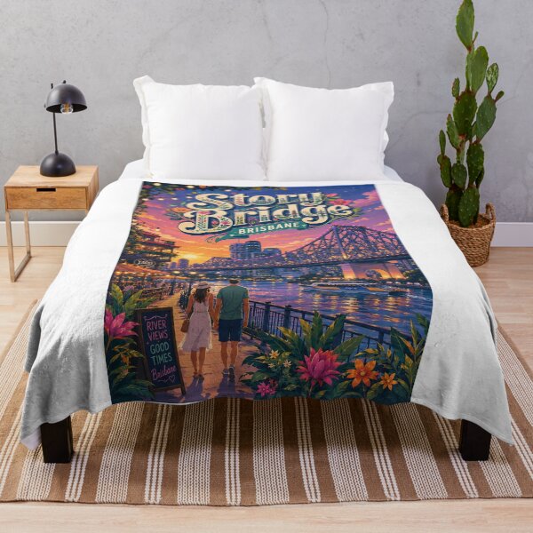 Item preview, Story Bridge Brisbane River and Kangaroo Point Twilight designed and sold by Aryabek.