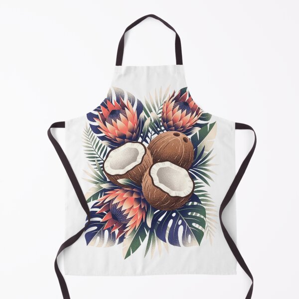 Item preview, Tropical Coconuts and Protea Flowers Graphic Illustration designed and sold by DiNata.