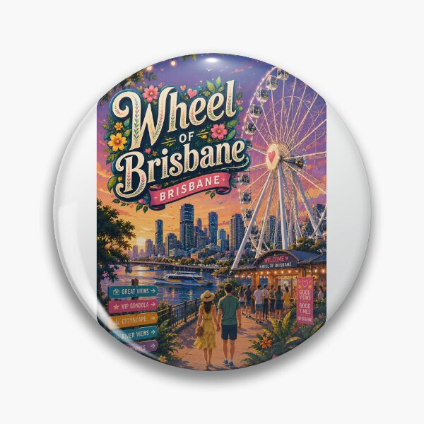 Item preview, Wheel of Brisbane South Bank Brisbane River Skyline designed and sold by Aryabek.