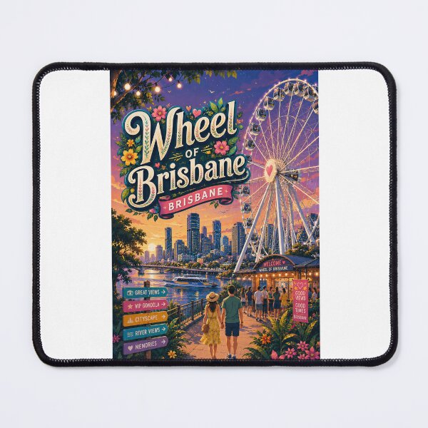 Item preview, Wheel of Brisbane South Bank Brisbane River Skyline designed and sold by Aryabek.