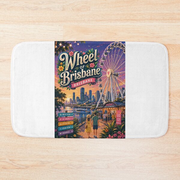Item preview, Wheel of Brisbane South Bank Brisbane River Skyline designed and sold by Aryabek.