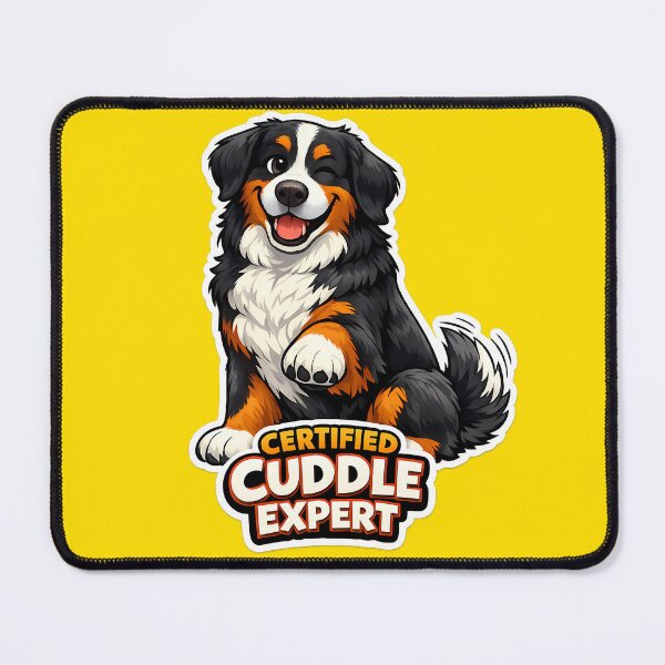 Item preview, Certified Cuddle Expert Funny Bernese Mountain Dog Sticker designed and sold by lazygum.