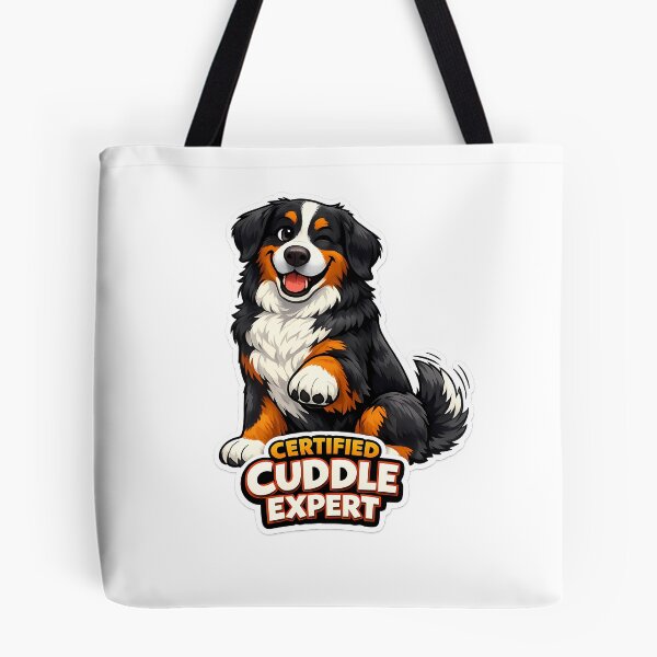 Item preview, Certified Cuddle Expert Funny Bernese Mountain Dog Sticker designed and sold by lazygum.