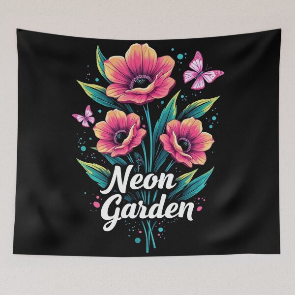Item preview, Neon Garden Electric Floral Maximalist Design designed and sold by Art&Fun.