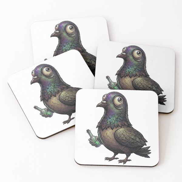 Item preview, Funny Pigeon Holding Magic Potion Bottle Woodcut Linocut Meme Art designed and sold by Daily-chaos.