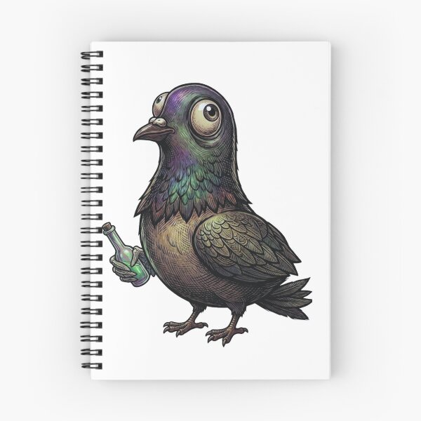 Item preview, Funny Pigeon Holding Magic Potion Bottle Woodcut Linocut Meme Art designed and sold by Daily-chaos.