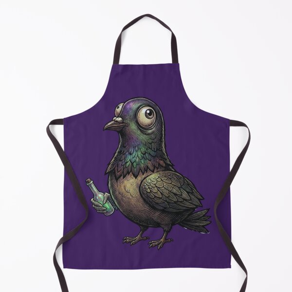 Item preview, Funny Pigeon Holding Magic Potion Bottle Woodcut Linocut Meme Art designed and sold by Daily-chaos.