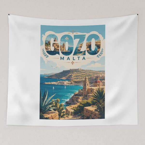 Item preview, Gozo Malta Mediterranean Coast and Victoria Skyline designed and sold by Aryabek.