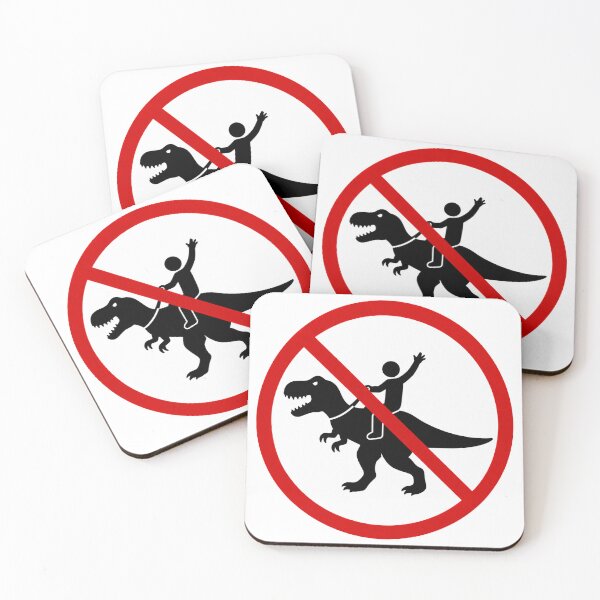 Item preview, Funny No Riding Dinosaurs Sign designed and sold by MonkiFlipp.