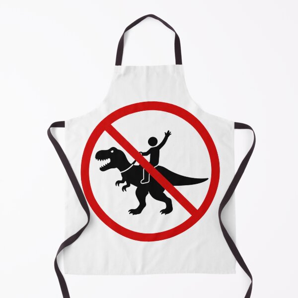 Item preview, Funny No Riding Dinosaurs Sign designed and sold by MonkiFlipp.