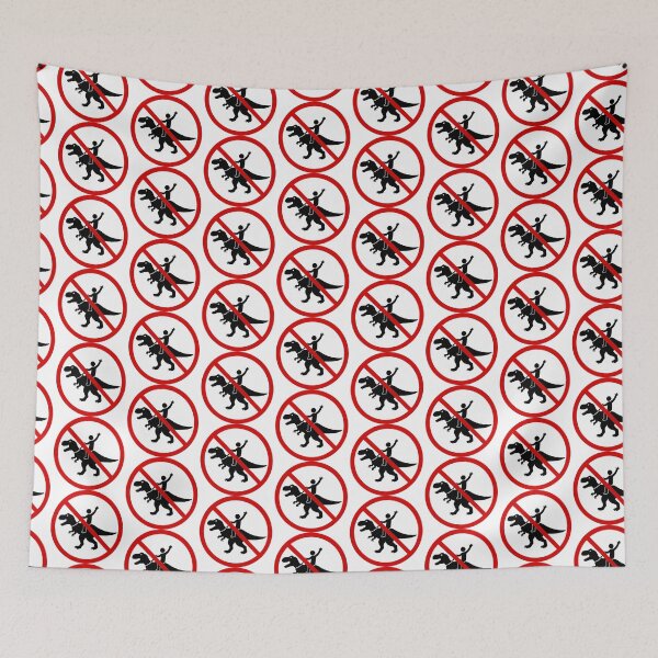 Item preview, Funny No Riding Dinosaurs Sign designed and sold by MonkiFlipp.