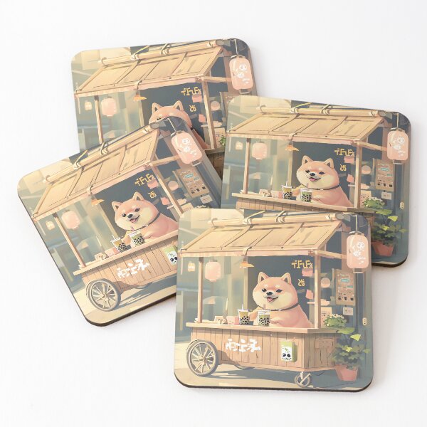 Item preview, Shiba's Matcha Boba Shop designed and sold by ONYX Pixee.
