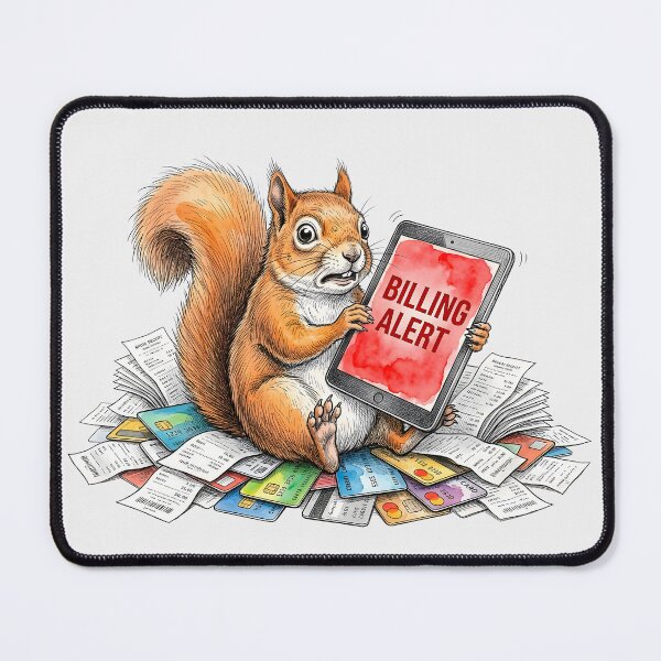 Item preview, Shocked Squirrel Billing Alert - Funny Financial Panic & Adulting Humor designed and sold by SoulPT.