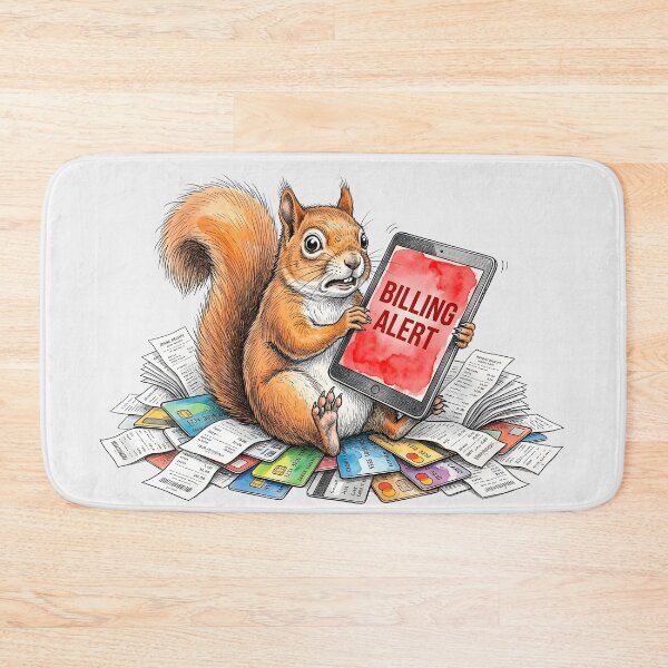 Item preview, Shocked Squirrel Billing Alert - Funny Financial Panic & Adulting Humor designed and sold by SoulPT.