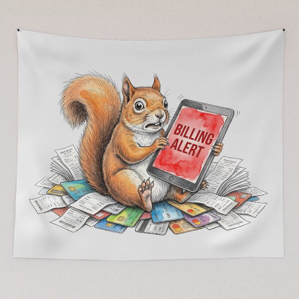 Item preview, Shocked Squirrel Billing Alert - Funny Financial Panic & Adulting Humor designed and sold by SoulPT.