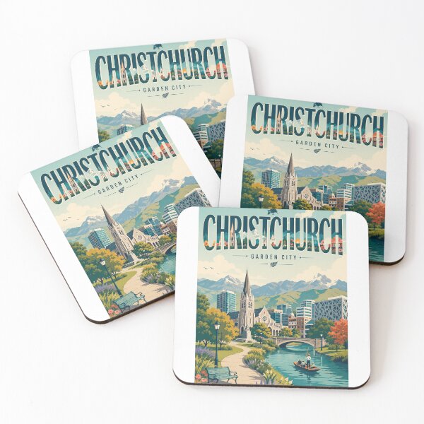 Item preview, Christchurch Garden City, Canterbury New Zealand with Avon River and Christchurch Cathedral designed and sold by Aryabek.