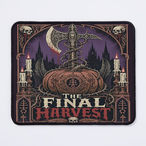 Item preview, The Final Harvest Gothic Scythe Pumpkin | Dark Samhain Graphic designed and sold by InkspirationGraphics.