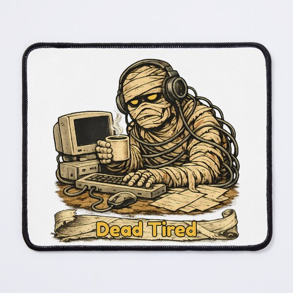 Item preview, Dead Tired- Funny Mummy Working at Computer designed and sold by Buli89.