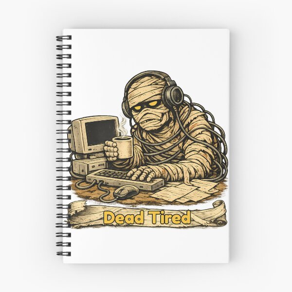 Item preview, Dead Tired- Funny Mummy Working at Computer designed and sold by Buli89.