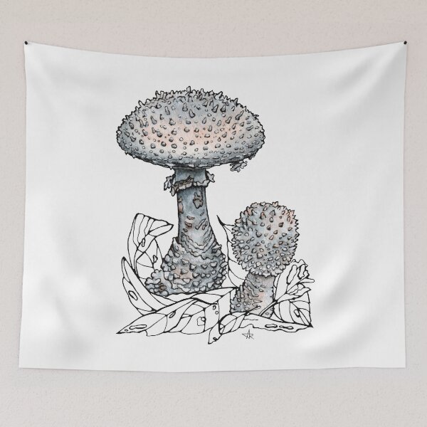 Item preview, White Amanita virgineoides Mushroom Botanical Illustration  designed and sold by Anna Ratkevich.