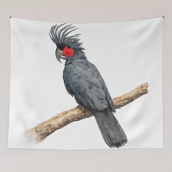 Aperçu de l'œuvre Palm Cockatoo Watercolour Illustration créée et vendue par Jaruart.