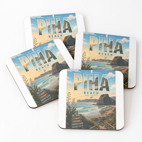Item preview, Piha Beach Auckland New Zealand with Tasman Sea and Lion Rock Coastline designed and sold by Aryabek.