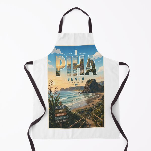 Item preview, Piha Beach Auckland New Zealand with Tasman Sea and Lion Rock Coastline designed and sold by Aryabek.