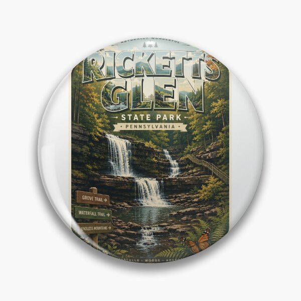 Item preview, Ricketts Glen State Park Pennsylvania with Ganoga Falls and Endless Mountains designed and sold by Aryabek.
