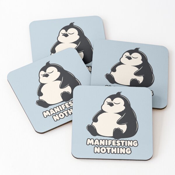 Item preview, Manifesting Nothing Meme — Funny Chubby Penguin Meditating — Sarcastic Yoga designed and sold by MalisoStickers.