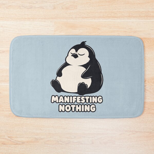 Item preview, Manifesting Nothing Meme — Funny Chubby Penguin Meditating — Sarcastic Yoga designed and sold by MalisoStickers.