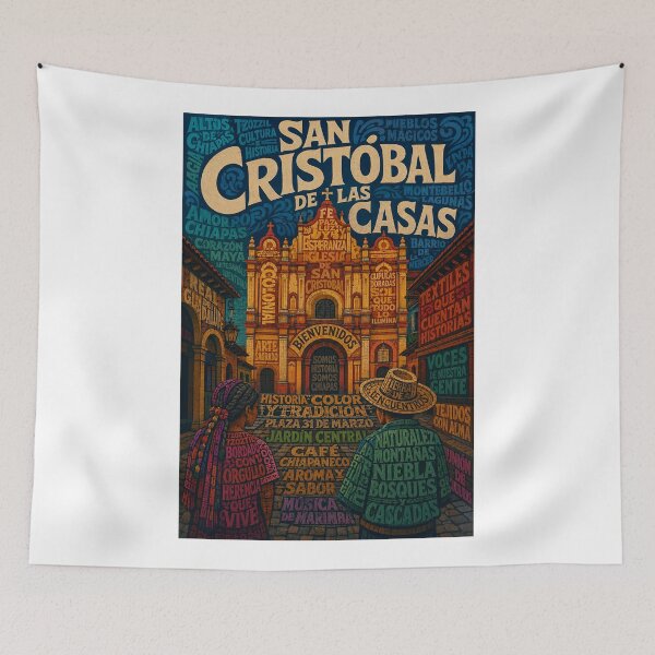 Item preview, San Cristóbal de las Casas Chiapas with Tzotzil Heritage and Cathedral Plaza designed and sold by Aryabek.