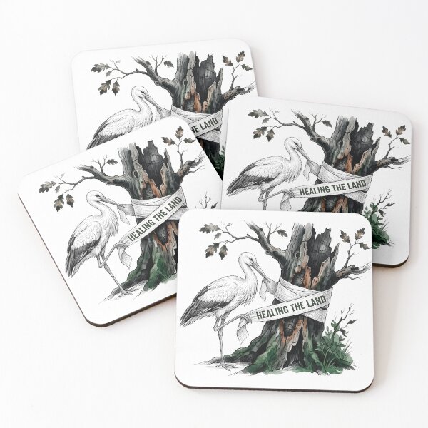 Item preview, Healing The Land - Stork Bandaging a Tree Nature Conservation Art designed and sold by SoulPT.