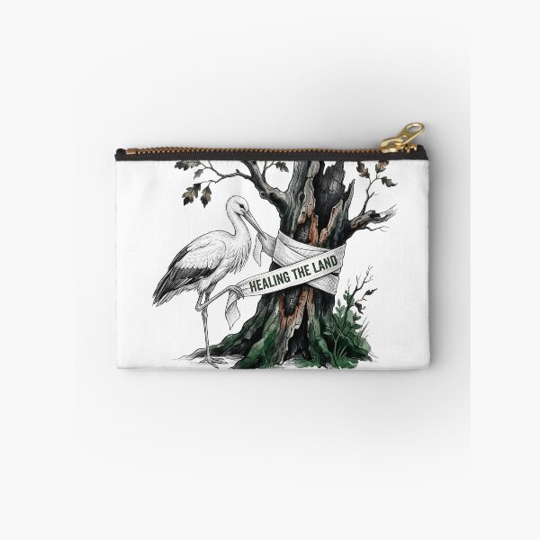 Item preview, Healing The Land - Stork Bandaging a Tree Nature Conservation Art designed and sold by SoulPT.