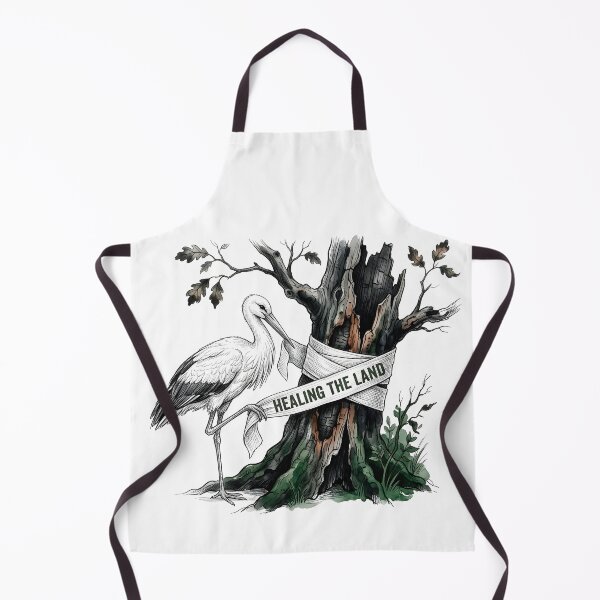 Item preview, Healing The Land - Stork Bandaging a Tree Nature Conservation Art designed and sold by SoulPT.