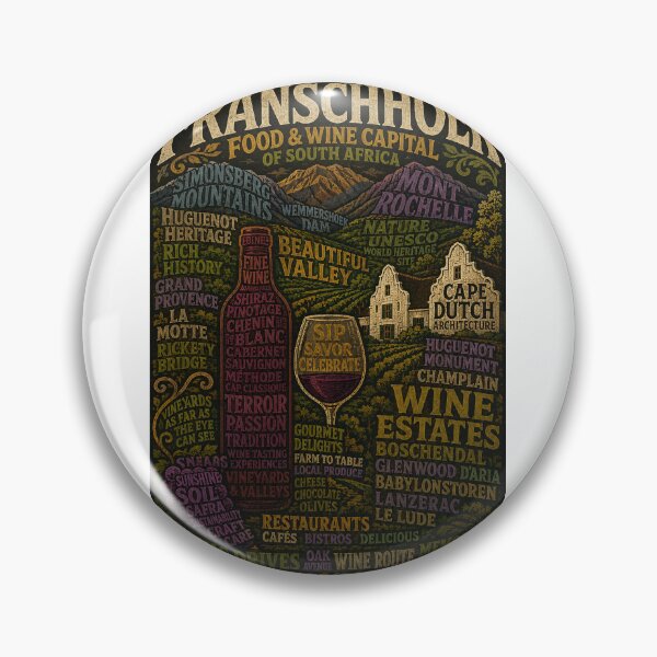 Item preview, Franschhoek South Africa Food and Wine Capital Cape Winelands Heritage designed and sold by Aryabek.