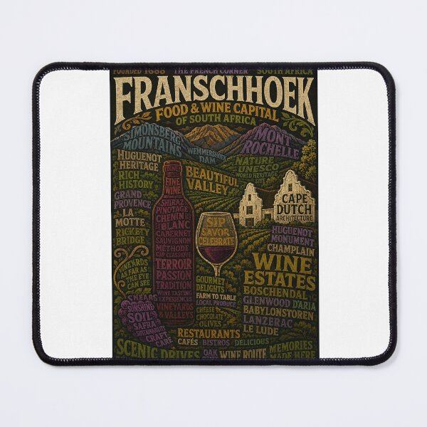 Item preview, Franschhoek South Africa Food and Wine Capital Cape Winelands Heritage designed and sold by Aryabek.