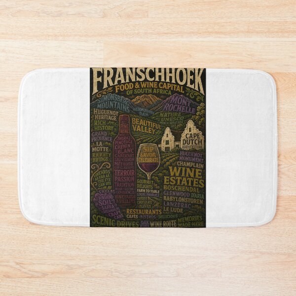Item preview, Franschhoek South Africa Food and Wine Capital Cape Winelands Heritage designed and sold by Aryabek.