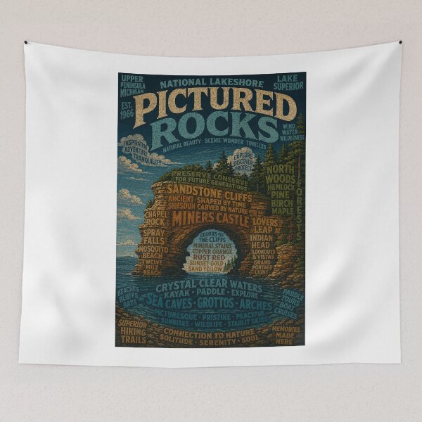 Item preview, Pictured Rocks National Lakeshore Lake Superior Sandstone Cliffs Michigan designed and sold by Aryabek.