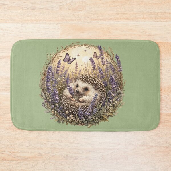 Item preview, Cottagecore Hedgehog in Lavender Field Print – Cute Watercolor Circle Art designed and sold by MagicMakerPh.