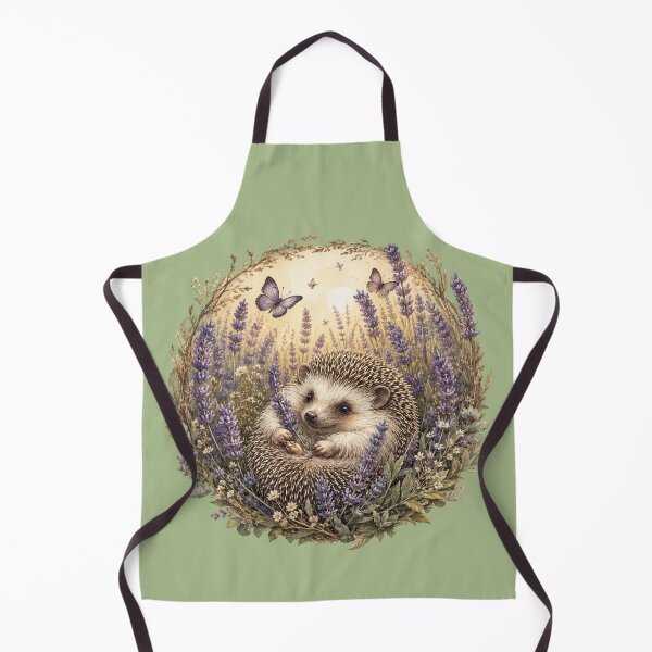 Item preview, Cottagecore Hedgehog in Lavender Field Print – Cute Watercolor Circle Art designed and sold by MagicMakerPh.