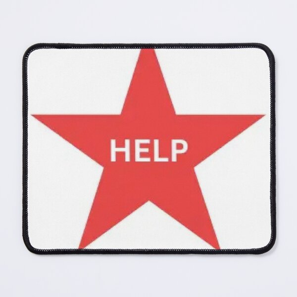 Item preview, Red star with white help text designed and sold by sassyhumor.