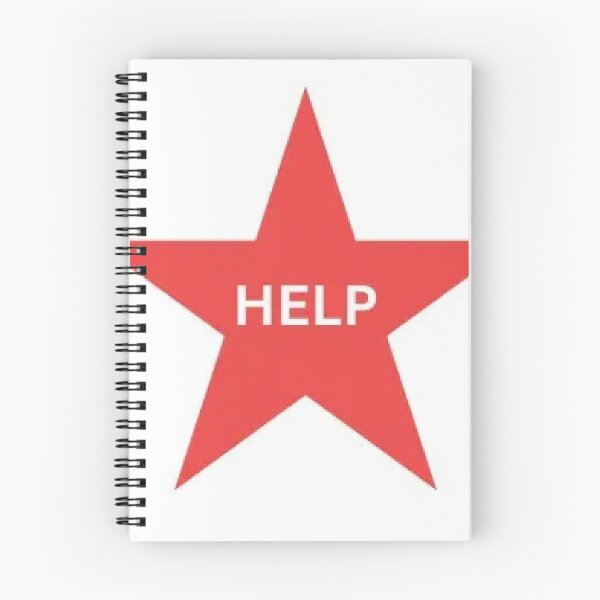 Item preview, Red star with white help text designed and sold by sassyhumor.