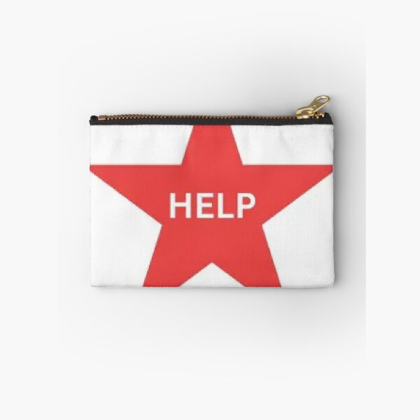 Item preview, Red star with white help text designed and sold by sassyhumor.